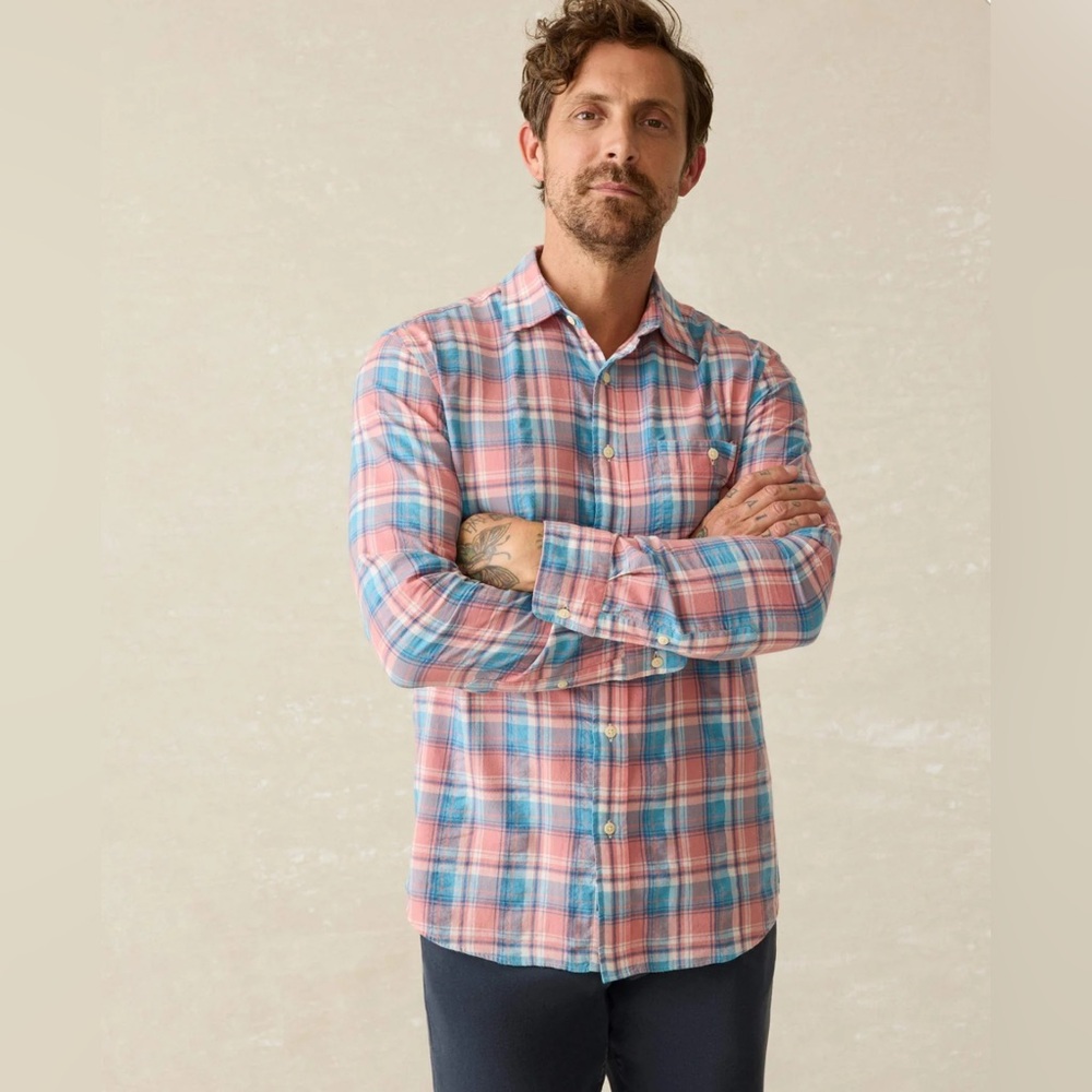 Bundle 2 Faherty plaid long sleeves.